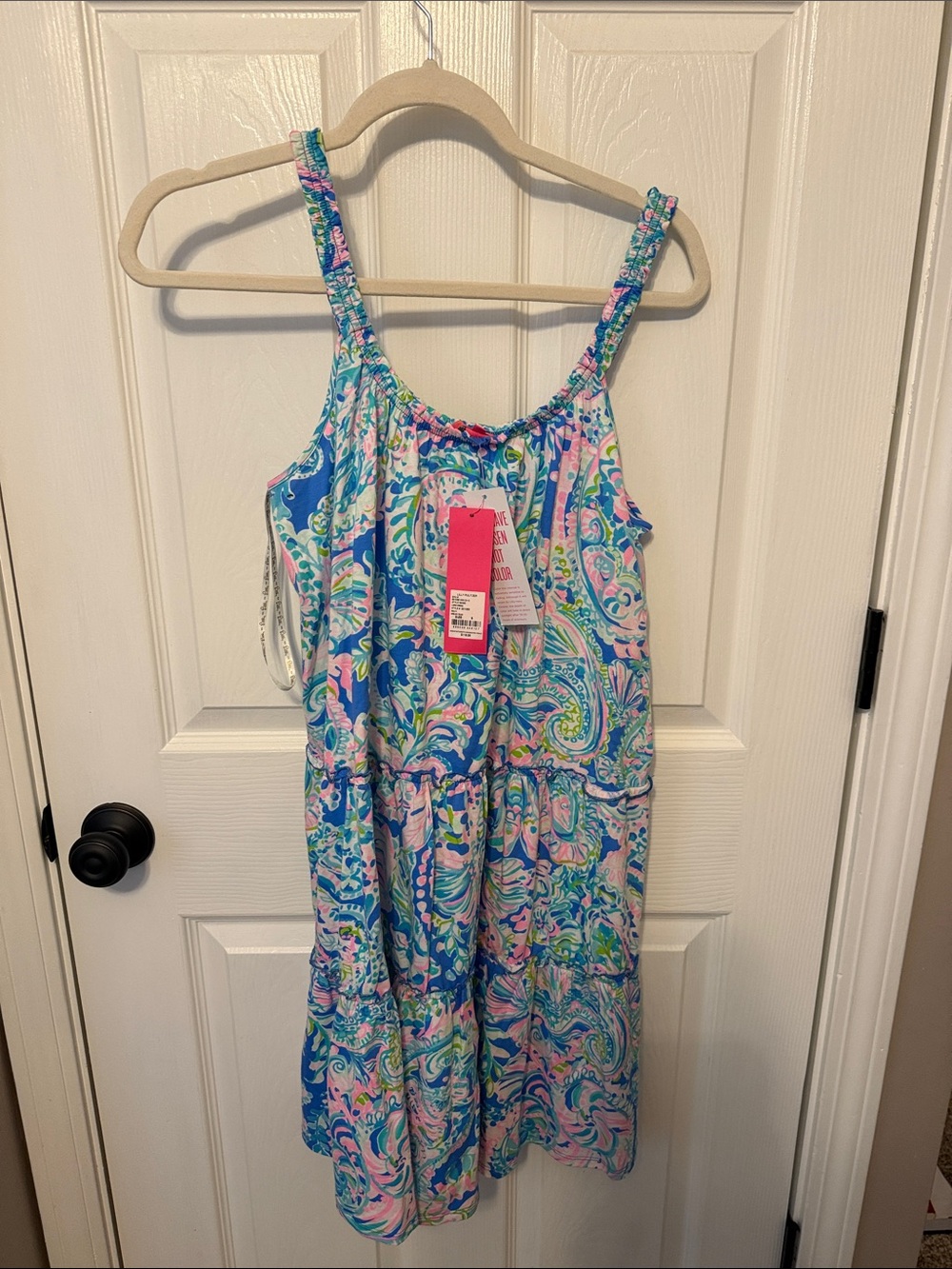Brand New Lilly Pulitzer Sleeveless Paisley Print Sundress in Blue, Pink & Green